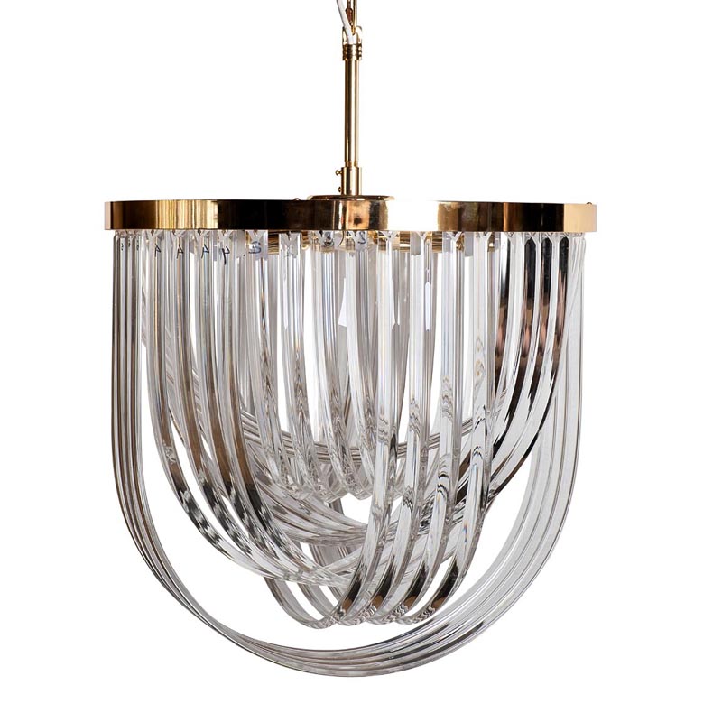 Люстра Retro FROZEN GLASS Chandelier gold Глянцевое золото в Уфе | Loft Concept 