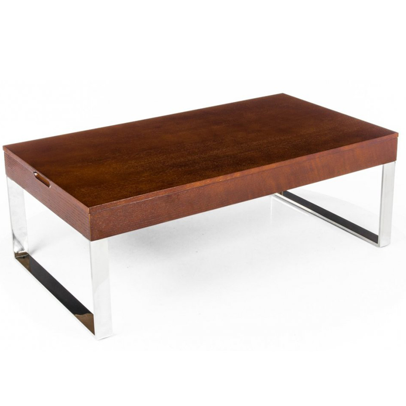 Кофейный стол Annecy Coffee Table brown Коричневый Хром в Уфе | Loft Concept 