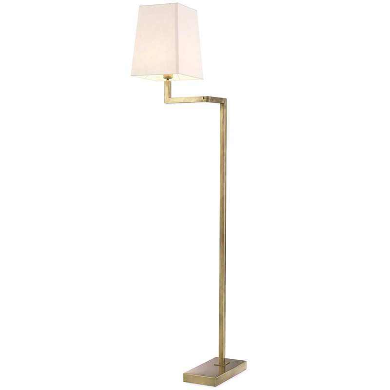 Торшер Eichholtz Floor Lamp Cambell Brass Латунь Винтажная латунь Белый в Уфе | Loft Concept 