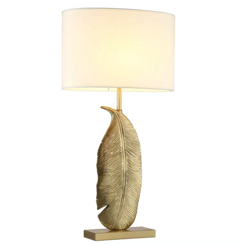 Настольная лампа Leaf Brass Table Lamp Золотой Белый Черный в Уфе | Loft Concept 