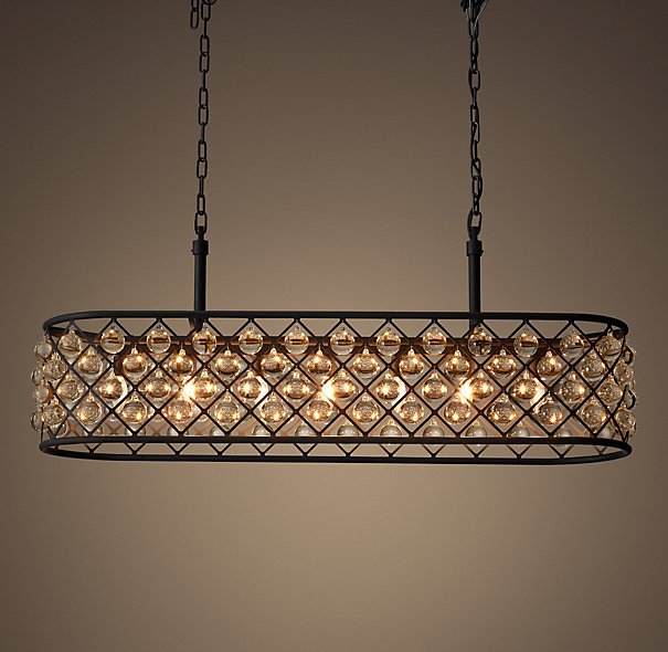 Люстра RH Spencer Rectangular Chandelier 100 Черный в Уфе | Loft Concept 