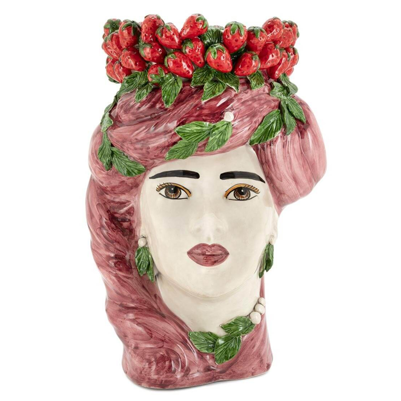 Ваза VASE STRAWBERRIES HEAD LADY BIG Red Бургундский красный в Уфе | Loft Concept 