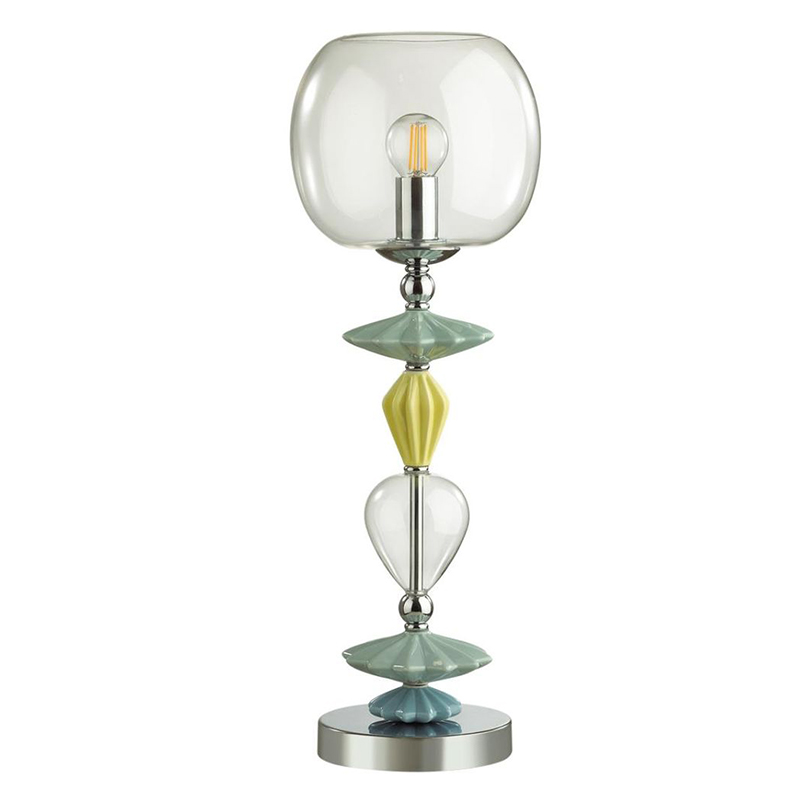 Настольная лампа Iris Glass Table lamp Candy chrome Прозрачный (Transparent) Желтый Зеленый Хром Голубой в Уфе | Loft Concept 