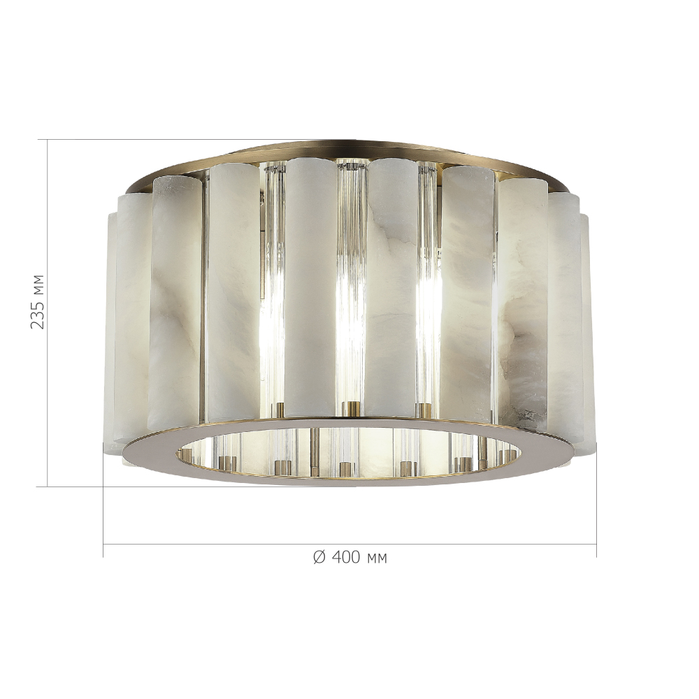 Потолочный светильник из стекла и премиального алебастра Ravishment в Уфе