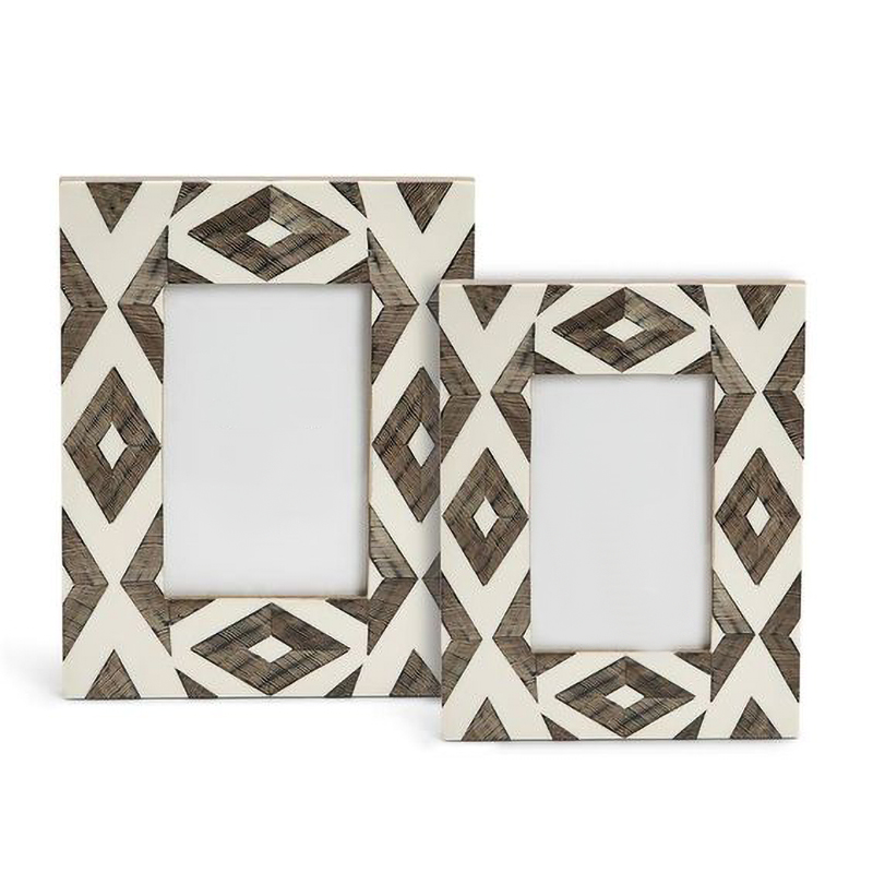 Фоторамка кость Ethnic Indian Wood Bone Inlay photo frame ivory ( слоновая кость ) Коричневый в Уфе | Loft Concept 