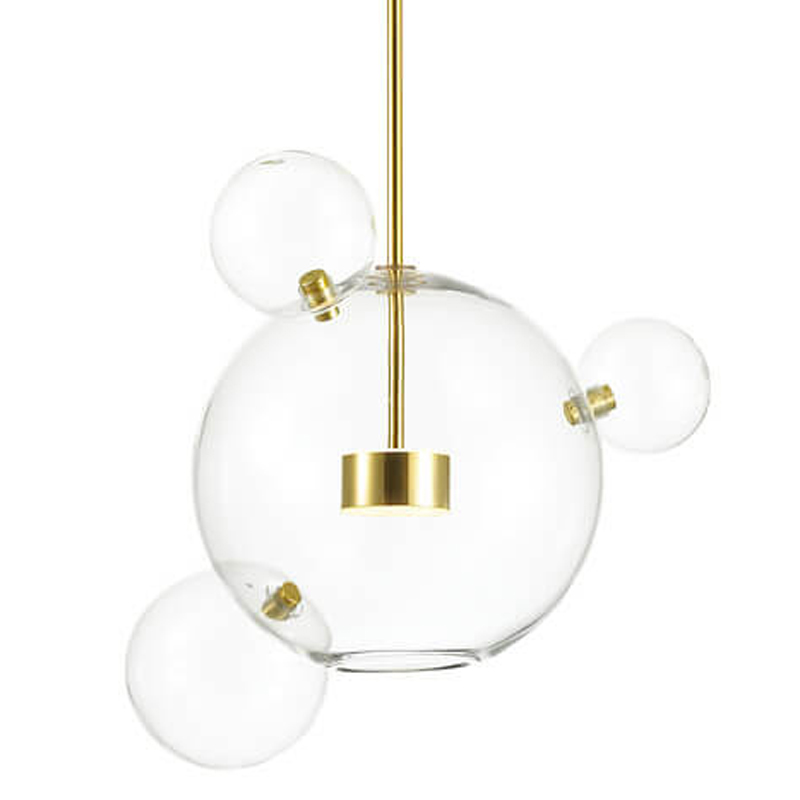 Подвесной светильник Transparent Bubble Pendant Gold 3 Глянцевое золото Прозрачный в Уфе | Loft Concept 