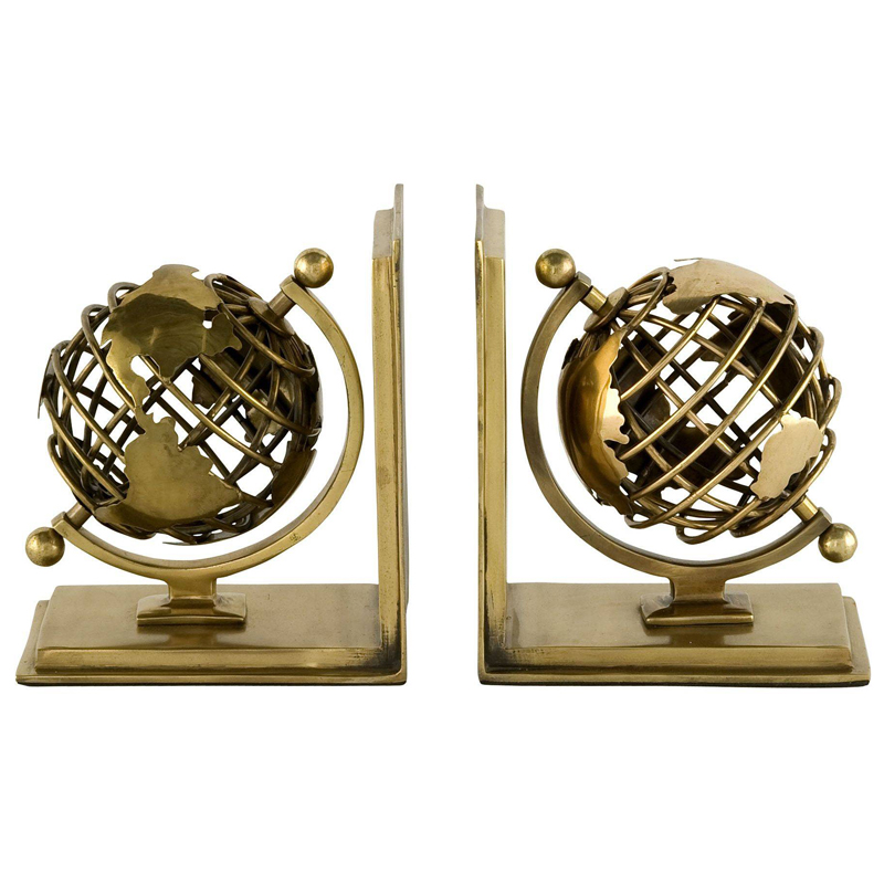 Держатель для книг Eichholtz Bookend Globe set of 2 Латунь Античная полированная в Уфе | Loft Concept 