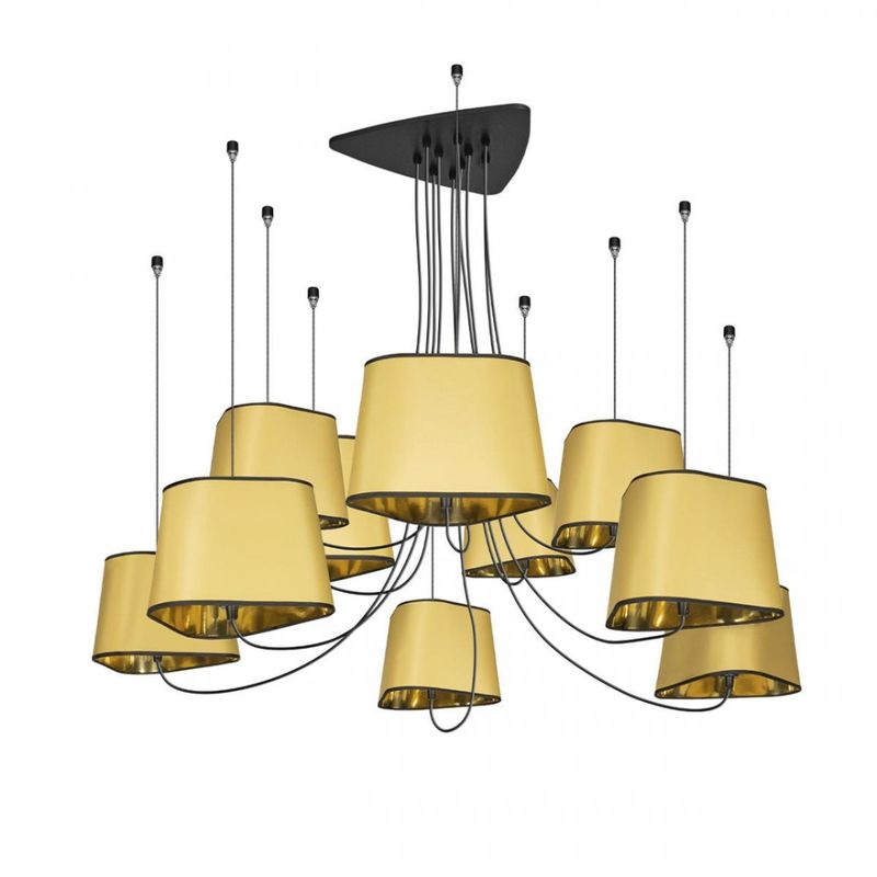 Люстра Designheure Lighting Gold 10 плафонов Золотой Черный в Уфе | Loft Concept 