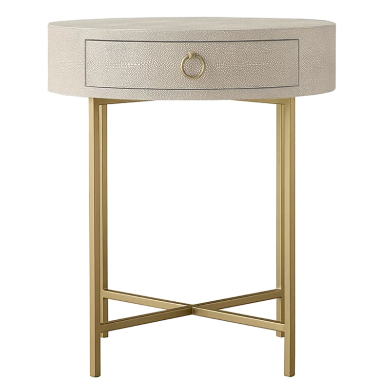 Gaston Stingray Round Ivory Side Table Приставной стол скат Золотой ivory ( слоновая кость ) в Уфе | Loft Concept 