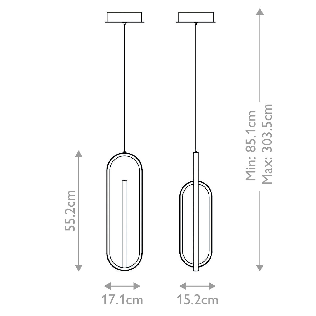 Подвесной светильник золотого цвета с двумя вытянутыми овальными рамками в форме скрепки Eurofase в Уфе