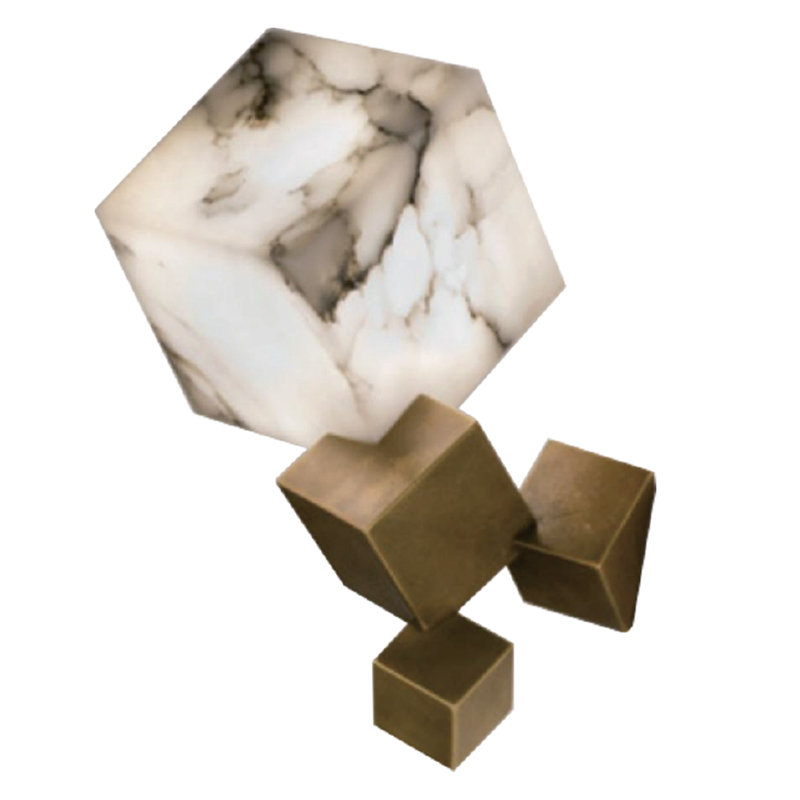 Бра Marble Cube Wall lamp Белый Мрамор Bianco Медь в Уфе | Loft Concept 