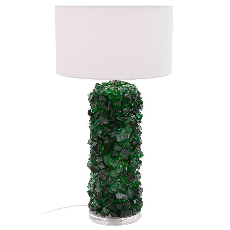 Настольная лампа Enide Green Table Lamp с абажуром Зеленый Белый Прозрачный в Уфе | Loft Concept 