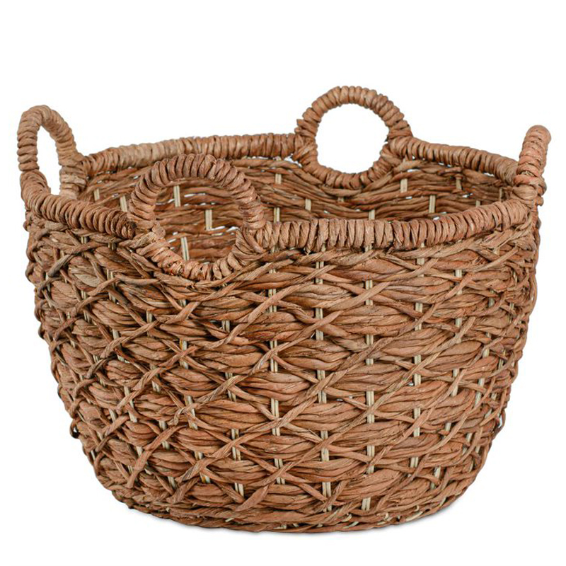 Корзина плетеная Wicker basket 4 handles Коричневый в Уфе | Loft Concept 