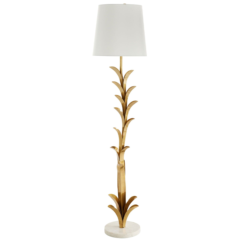 Торшер Arteriors ABBOTT FLOOR LAMP Латунь Белый в Уфе | Loft Concept 