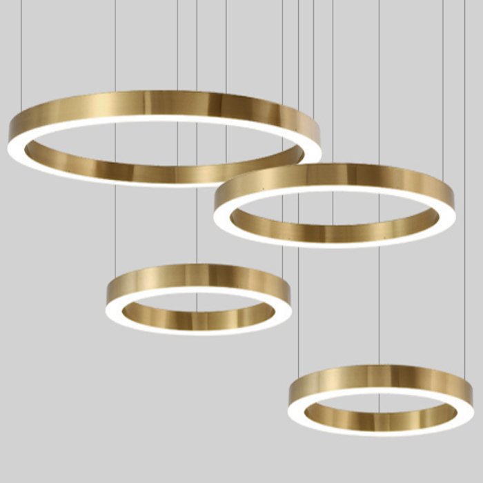 Люстра Light Ring Horizontal  Глянцевое золото Латунь в Уфе | Loft Concept 