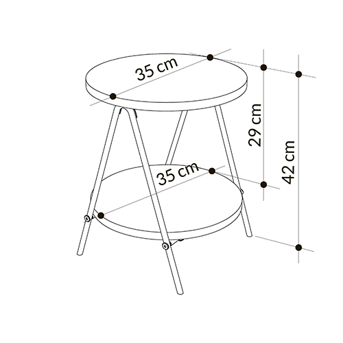 Стол приставной с 2-мя круглыми столешницами цвета антрацит ESSEL SIDE TABLE ANTHRACITE в Уфе