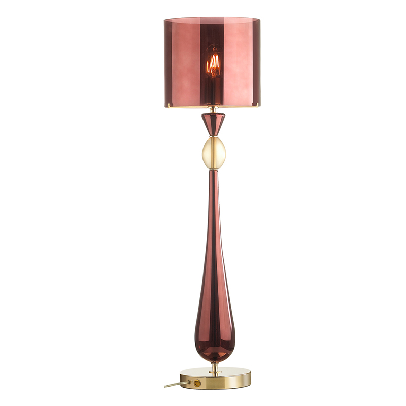 Настольная лампа Roser Burgundy Table Lamp Бургундский красный Золотой в Уфе | Loft Concept 