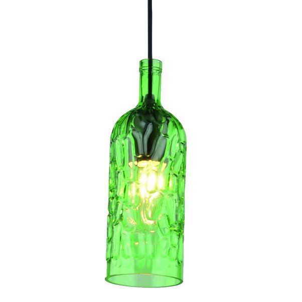 Подвесной светильник Geometry Glass Green Bottle Pendant Зеленый в Уфе | Loft Concept 