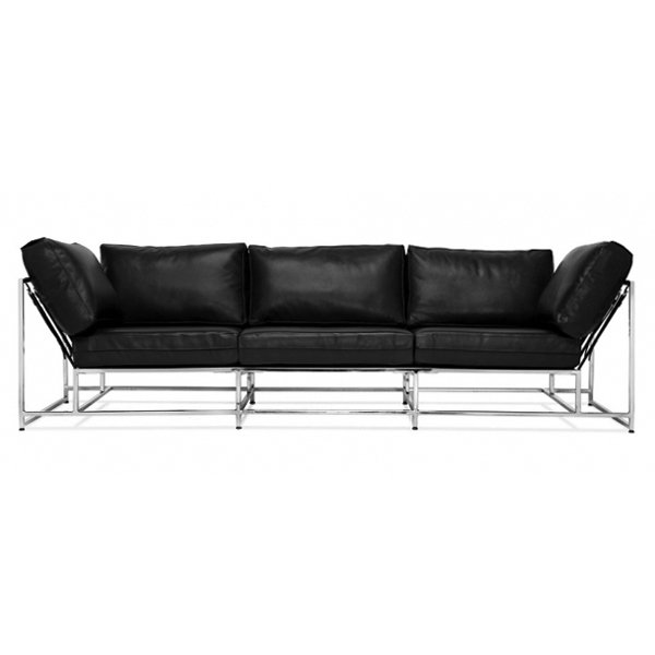 Диван Black Calfskin Sofa Черный в Уфе | Loft Concept 