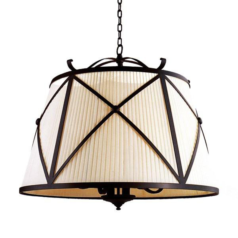 Люстра абажур Provence Lampshade Light Brown Chandelier Коричневый винтаж Бежевый в Уфе | Loft Concept 