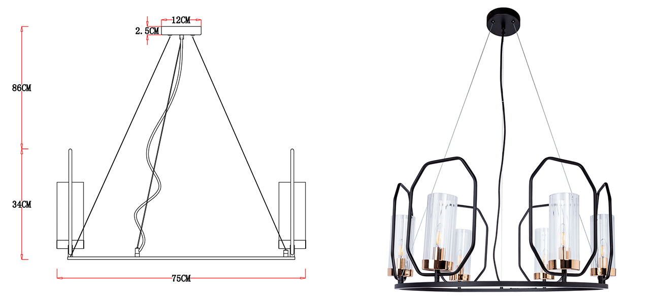 Люстра дизайнерская Daniel 6 - фото №2