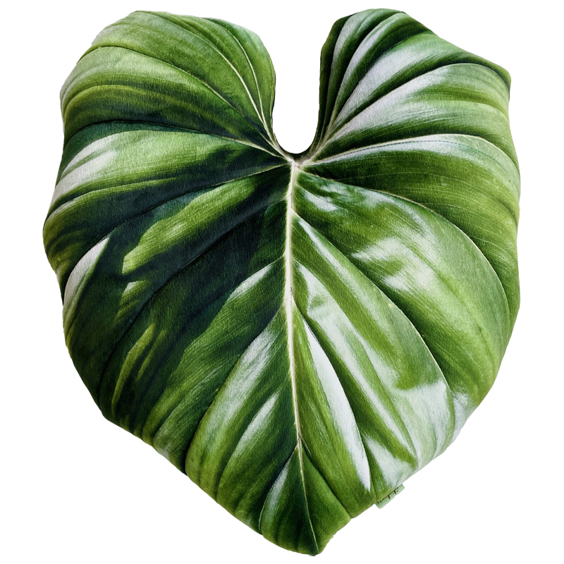 Декоративная подушка Botanical Cushion Philodendron Зеленый в Уфе | Loft Concept 