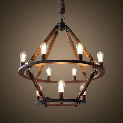 Люстра Rope Filament Chandelier Черный в Уфе | Loft Concept 