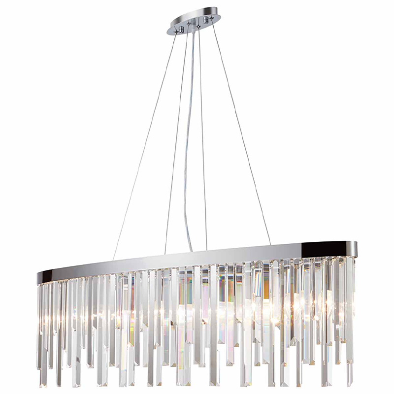 Люстра Bennett Oval Chandelier chrome Хром Прозрачный в Уфе | Loft Concept 