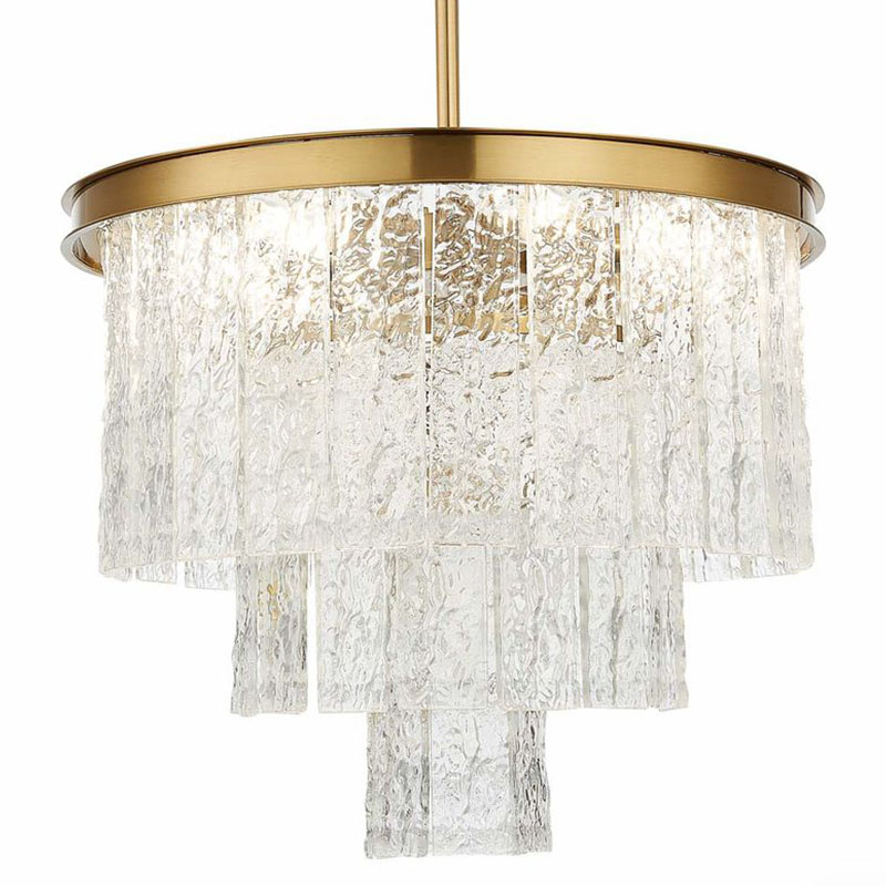 Люстра Renea Textured Glass Chandelier Brass Латунь Прозрачное Стекло в Уфе | Loft Concept 