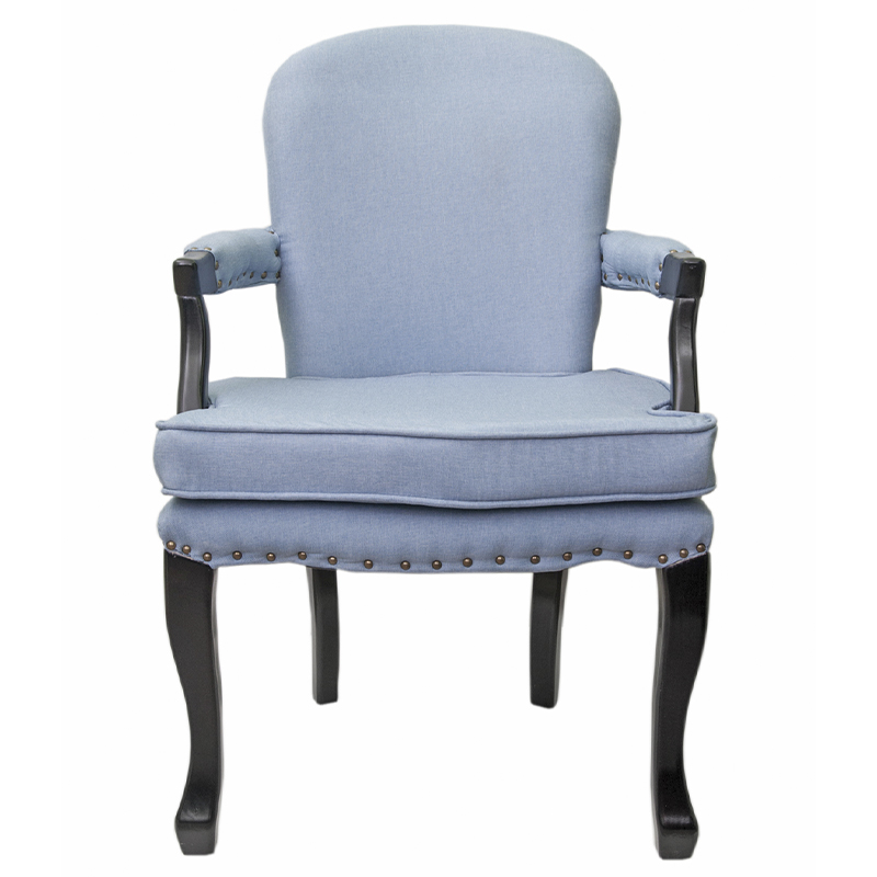 Кресло Aubrey Classical Armchair blue flax Голубой Черный в Уфе | Loft Concept 