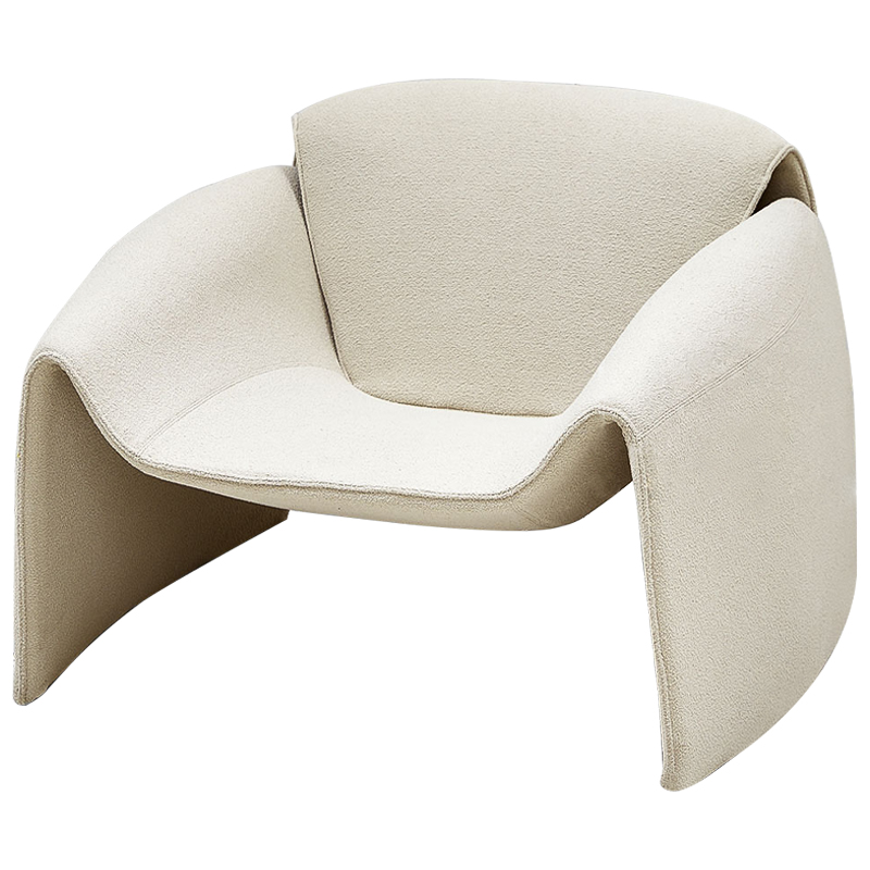 Кресло бежевое в стиле минимализм Chani Beige Armchair Бежевый в Уфе | Loft Concept 