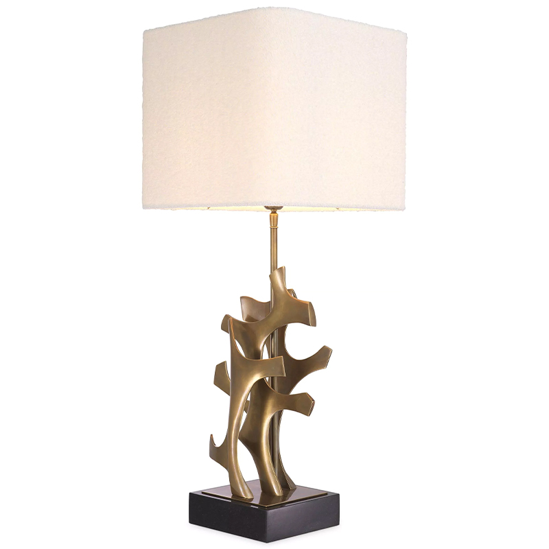 Настольная лампа Eichholtz Table Lamp Agape Brass Белый Латунь в Уфе | Loft Concept 