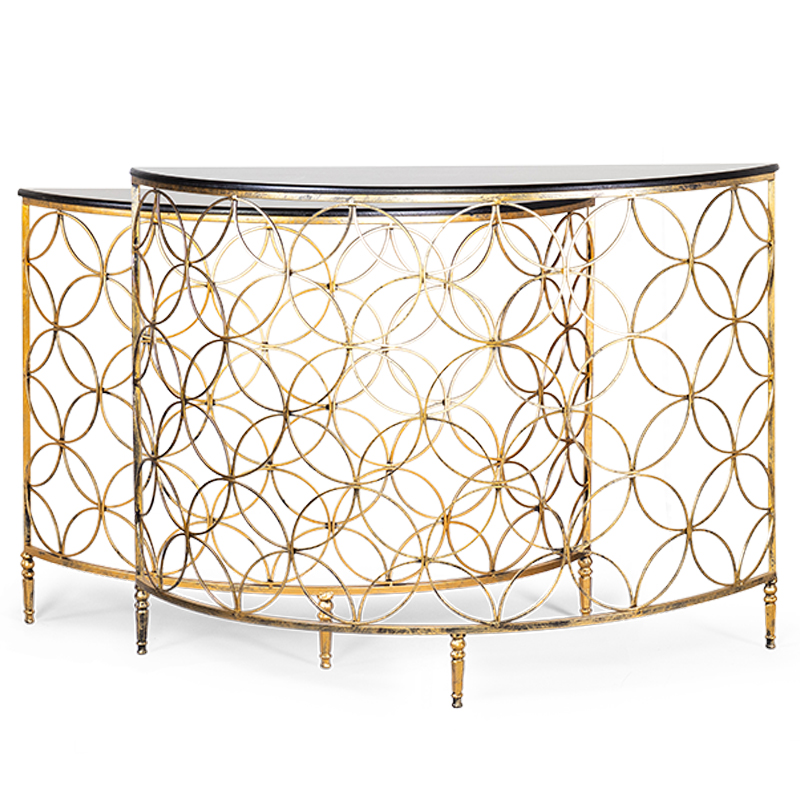 Комплект консолей Gold Lace Console Золотой в Уфе | Loft Concept 