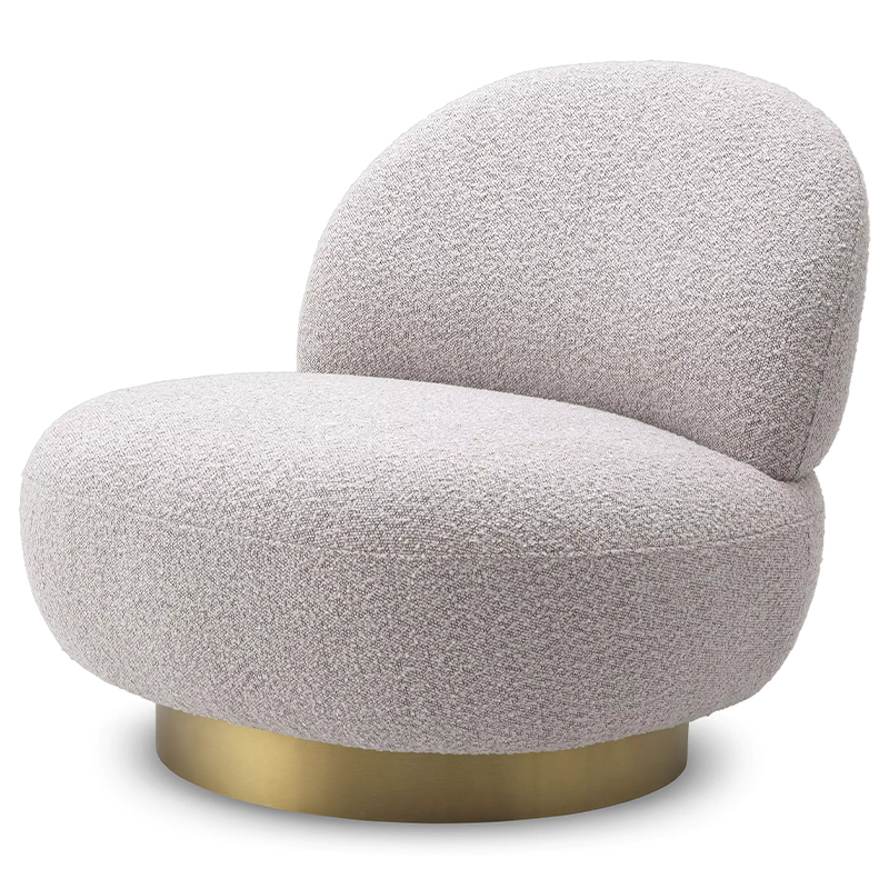 Кресло Eichholtz Swivel Chair Clement Grey Светло-серый Латунь в Уфе | Loft Concept 