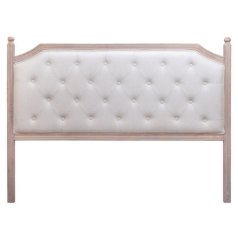 Изголовье кровати бежевое с мягкой обивкой из льна Emma Headboard Бежевый Коричневый в Уфе | Loft Concept 