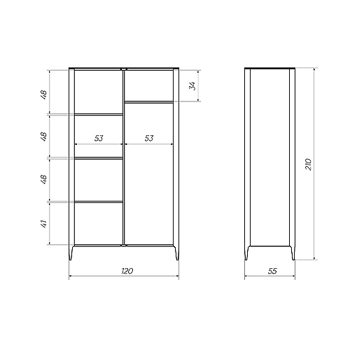 Шкаф двухстворчатый молочного цвета Type в Уфе