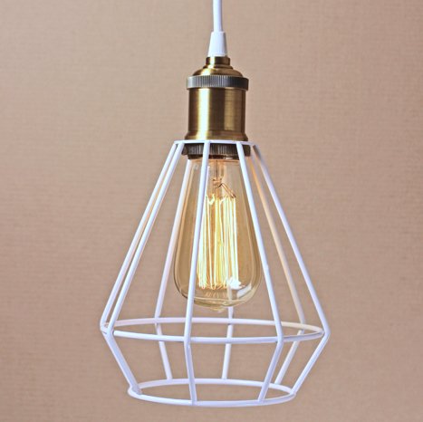 Подвесной светильник Wire Cage Pendant Punch White Белый в Уфе | Loft Concept 