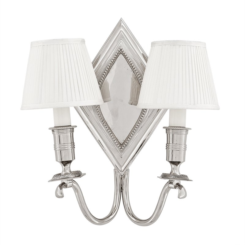 Бра Eichholtz Wall Lamp Diamond Double Никель Белый в Уфе | Loft Concept 