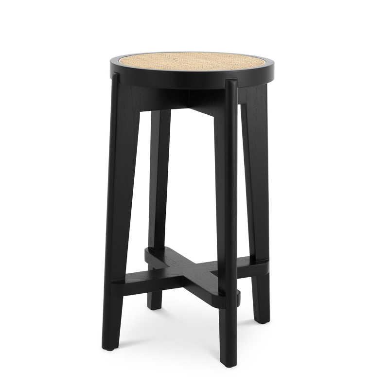 Полубарный стул Eichholtz Counter Stool Dareau black Бежевый Черный в Уфе | Loft Concept 