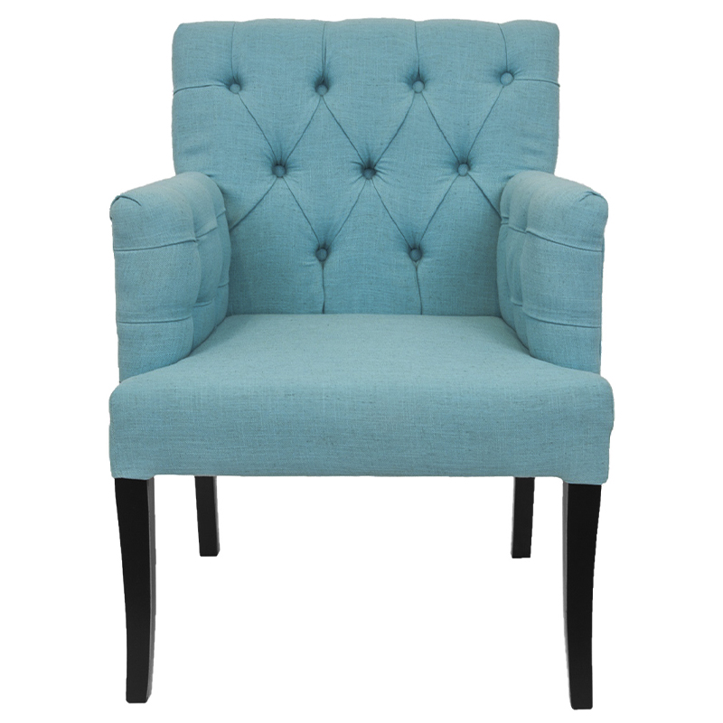 Кресло Addison Chic Armchair blue flax Бирюзовый Черный в Уфе | Loft Concept 