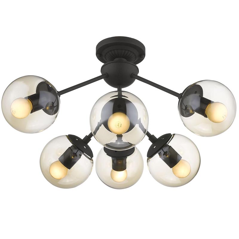 Потолочный светильник Ceiling Lamp Modo 6 black Черный Янтарный в Уфе | Loft Concept 