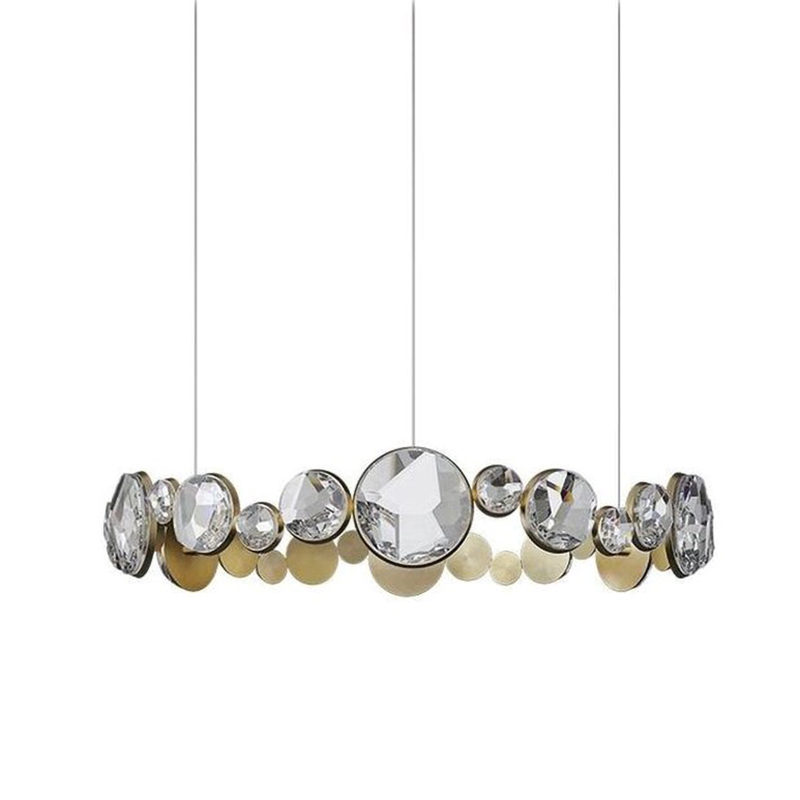 Люстра RING horizontal chandelier with crystals Прозрачный Латунь в Уфе | Loft Concept 