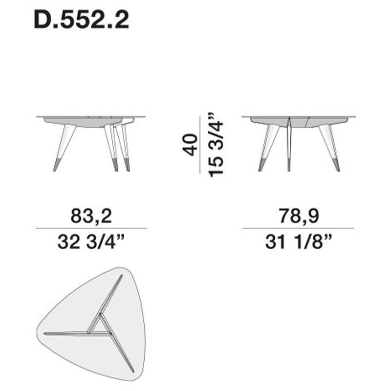 Дизайнерский кофейный стол со стеклянной столешницей Gio Ponti D.552.2 Coffee Table в Уфе