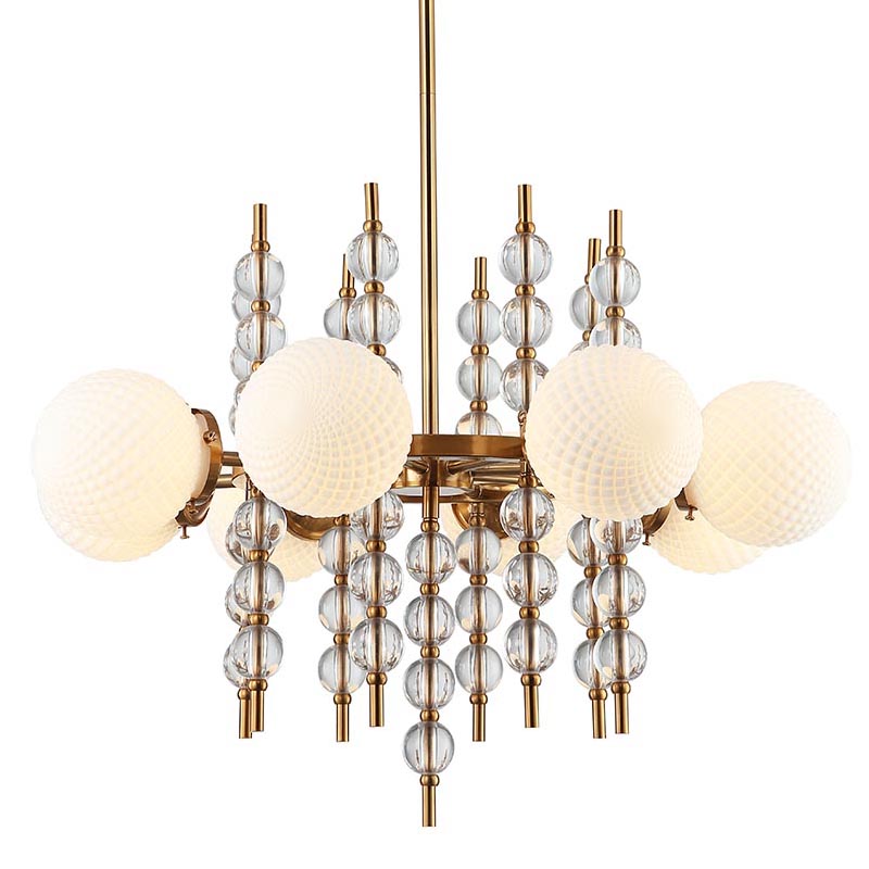 Люстра Addelyn Chandelier 8 lamp Белый Латунь в Уфе | Loft Concept 