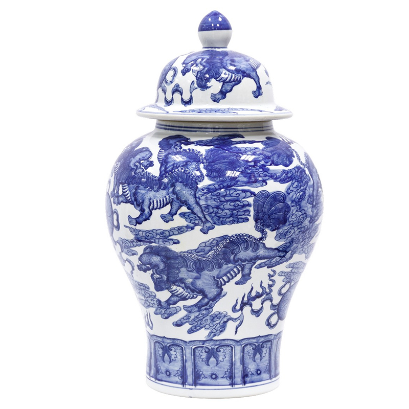 Ваза Blue White Chinese Dragon Vase Синий Белый в Уфе | Loft Concept 