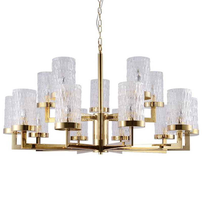 Люстра Estebe Glass Gold Chandelier 14 Золотой Прозрачный в Уфе | Loft Concept 