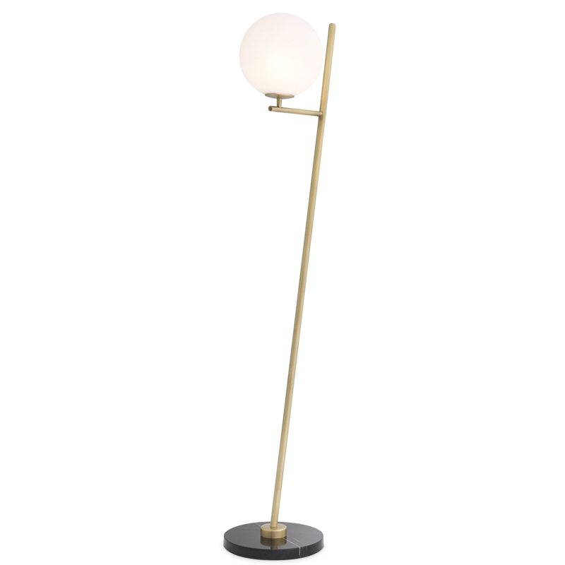 Торшер Eichholtz Floor Lamp Flynn Brass Латунь Античная полированная Белый Черный Мрамор Nero в Уфе | Loft Concept 