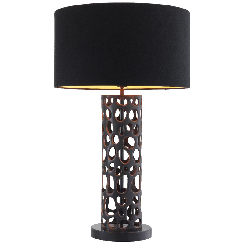 Настольная лампа Eichholtz Table Lamp Dix Bronze Черный Темная бронза Черный Мрамор Nero Золотой в Уфе | Loft Concept 