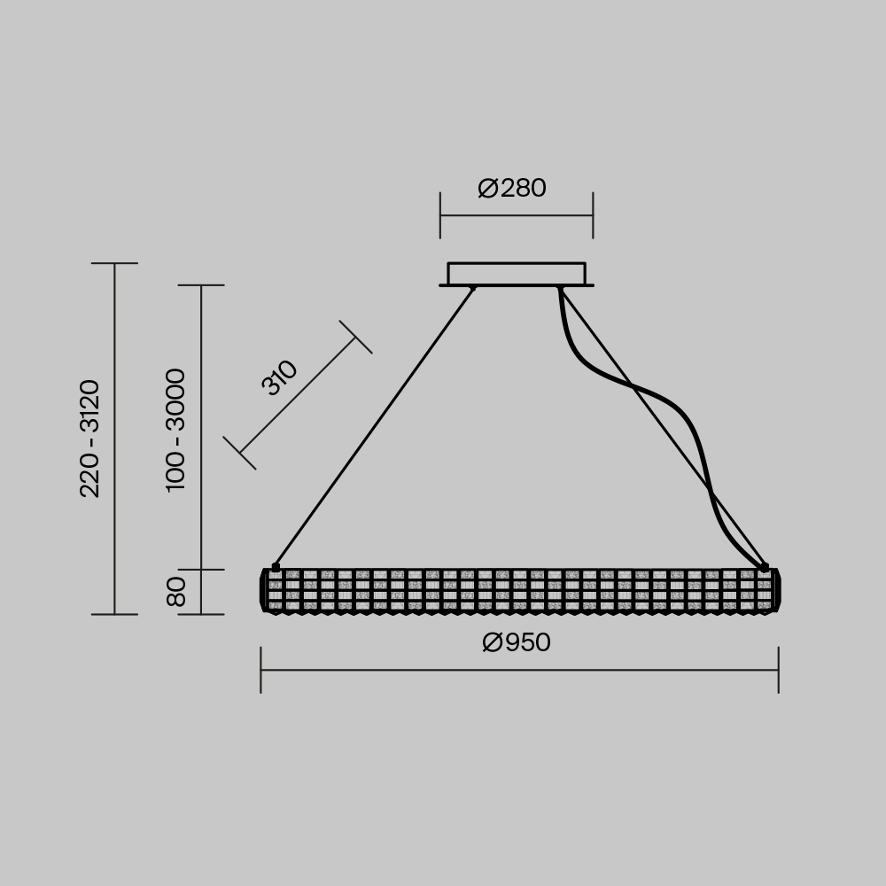 Люстра подвесная Castello 3000К 35Вт в Уфе