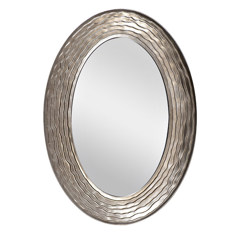 Зеркало Waves Dark Silver Oval Mirror  в Уфе | Loft Concept 